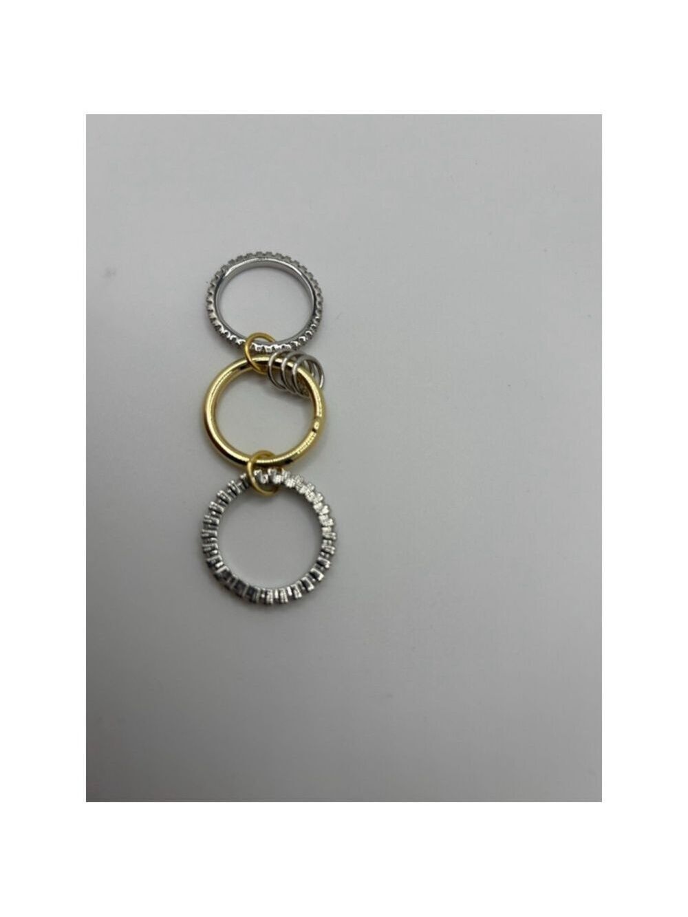 Set of 3 Silver Gold Rings